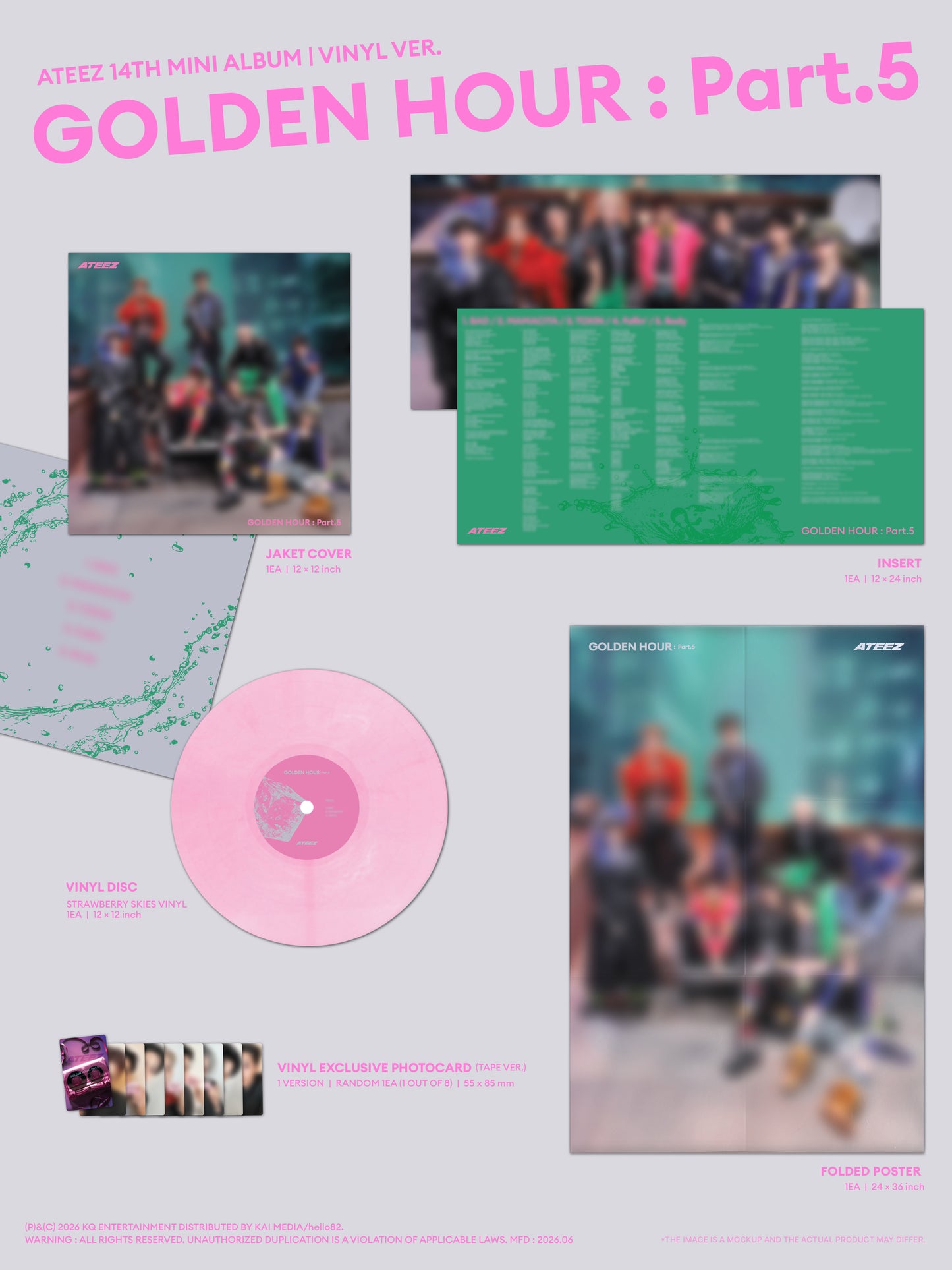 *PRE-ORDER* ATEEZ - Golden Hour Pt. 5 (Vinyl Ver.) [Europe Pop-Up Exclusive]