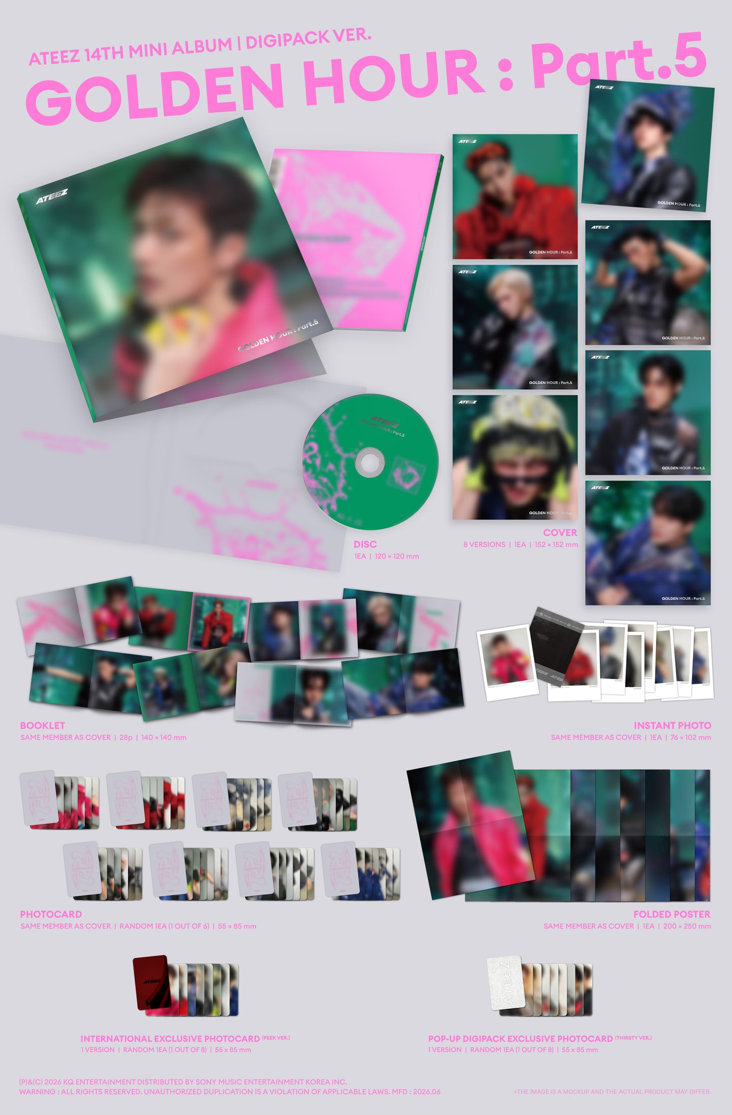*PRE-ORDER* ATEEZ - Golden Hour Pt. 5 (Digipack Member Ver.) [Europe Pop-Up Exclusive]