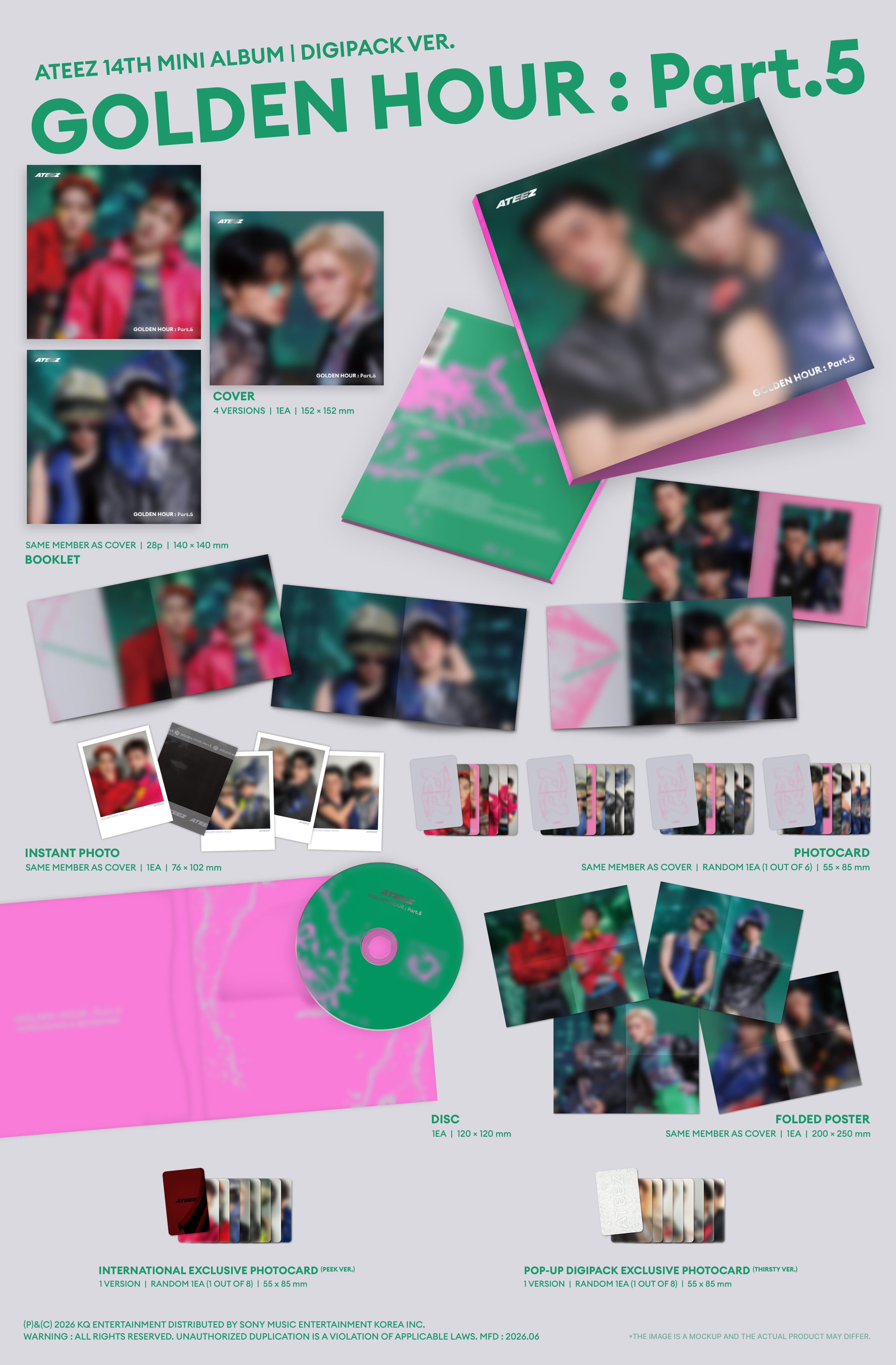 K-POP・アジア ATEEZ GOLDEN HOUR Pt4 (DIGIPACK) OT8 BBANGYA | ATEEZ - Golden Hour Pt. 5 (Digipack Unit Ver.) [Europe