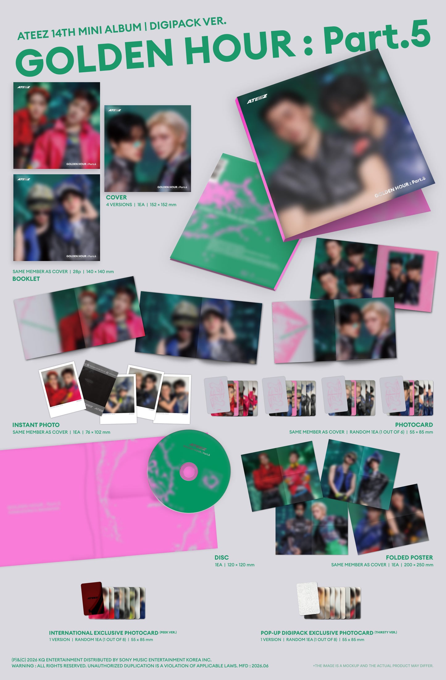 *PRE-ORDER* ATEEZ - Golden Hour Pt. 5 (Digipack Unit Ver.) [Europe Pop-Up Exclusive]