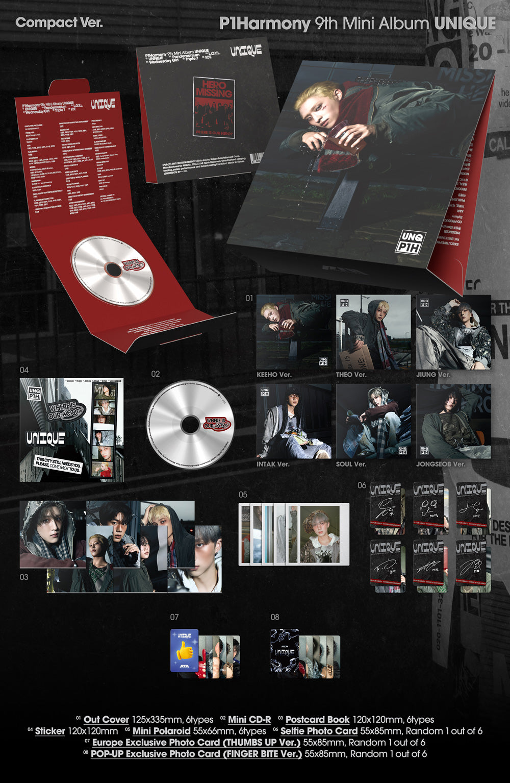 P1HARMONY - Unique (Member Compact Ver.) [Europe Pop-Up Exclusive]