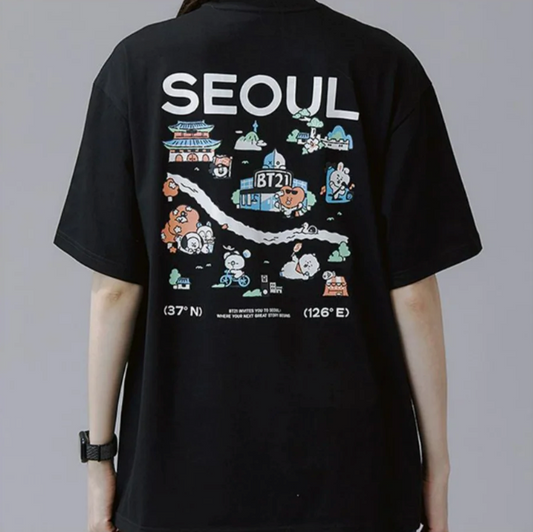 BT21 - Seoul Edition T-Shirt [Ver 01: Black]