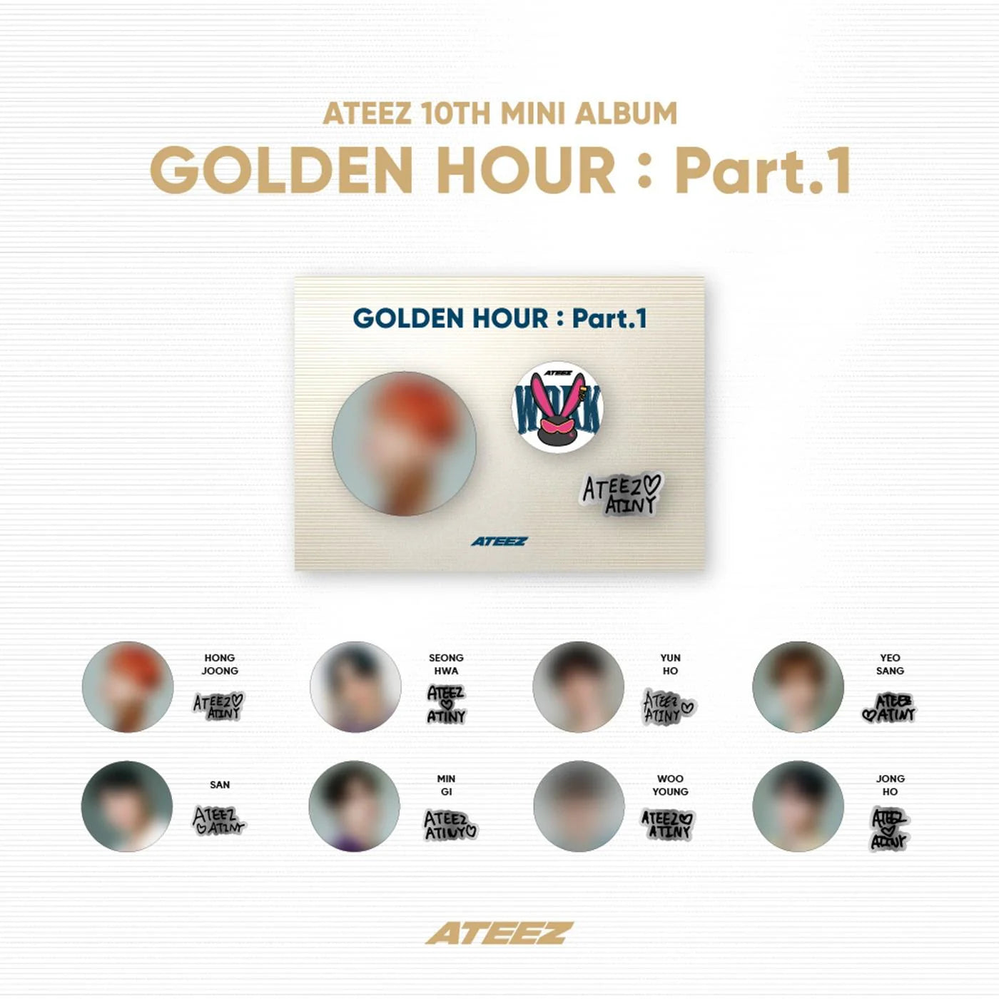 ATEEZ - Golden Hour Pt. 1 MD Official Badge Set