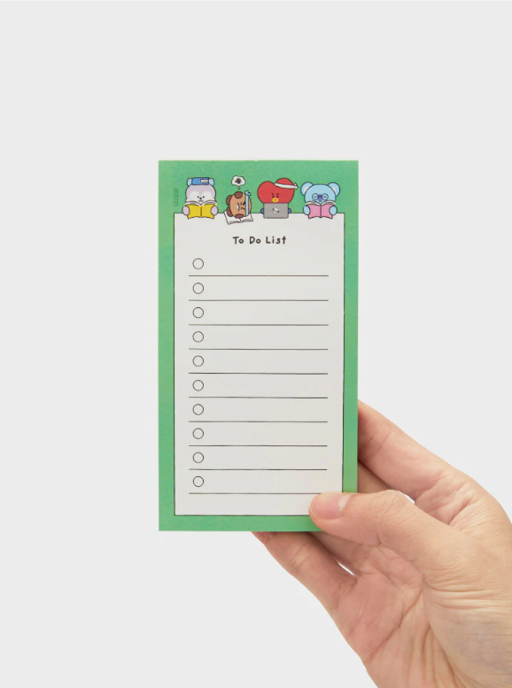 LINE FRIENDS OFFICIAL BT21 2024 SEASON'S GREETINGS TO-DO LIST NOTEPAD