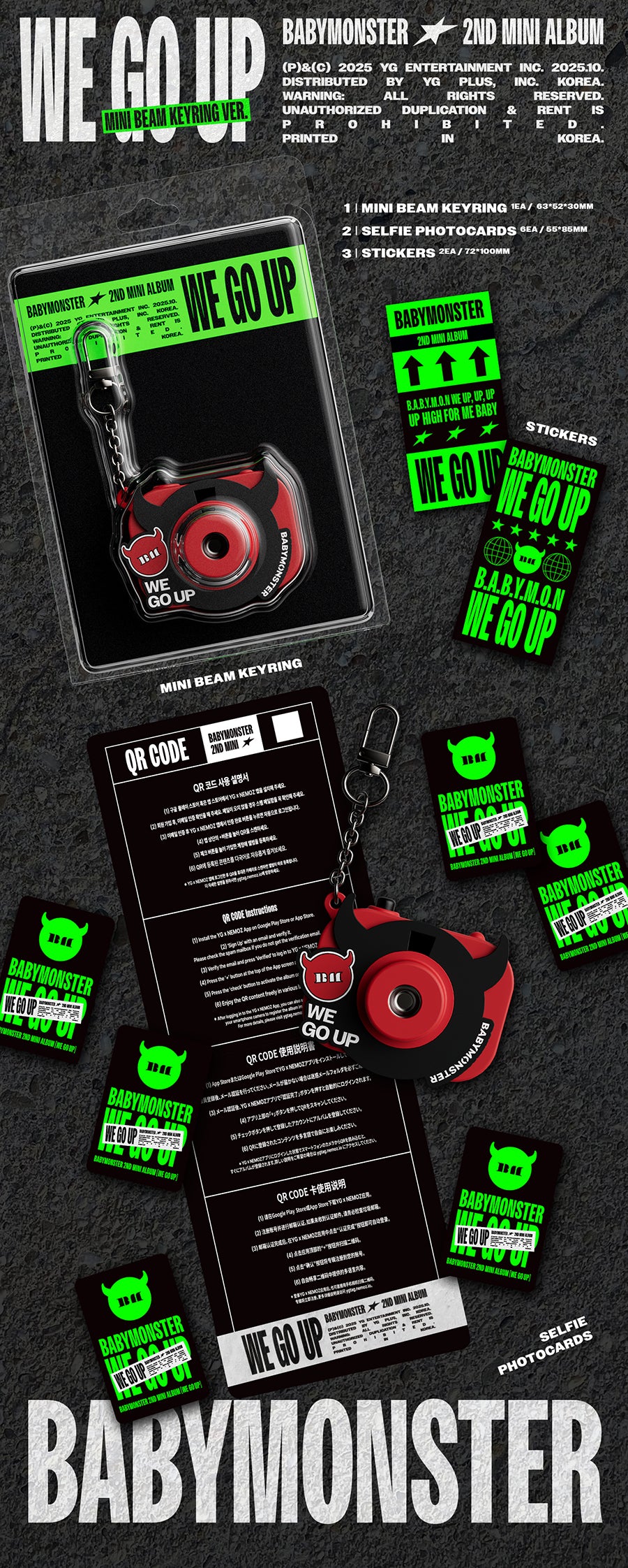 *PRE-ORDER* BABYMONSTER - We Go Up (2nd Mini Album) [Mini Beam Keyring Ver.]
