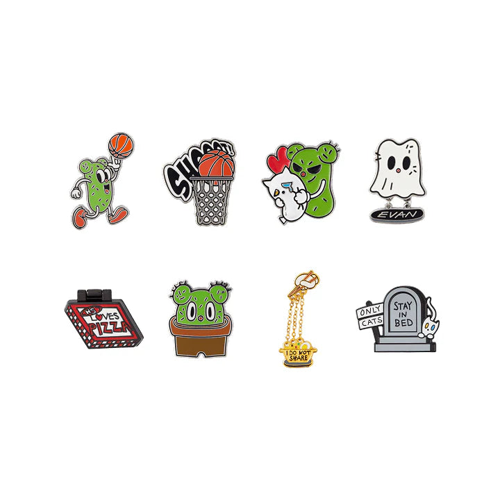 *PRE-ORDER* Enhypen - [Artist Made Collection MD] EVAN'S CACTUS AND CAT BADGE COLLECTION BY HEESEUNG