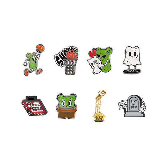 *PRE-ORDER* Enhypen - [Artist Made Collection MD] EVAN'S CACTUS AND CAT BADGE COLLECTION BY HEESEUNG