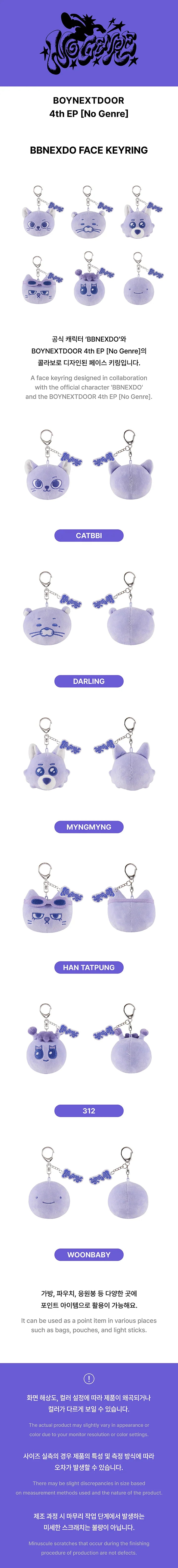 BOYNEXTDOOR - [4th Ep No Genre MD] BBNEXDO Official Face Keyring