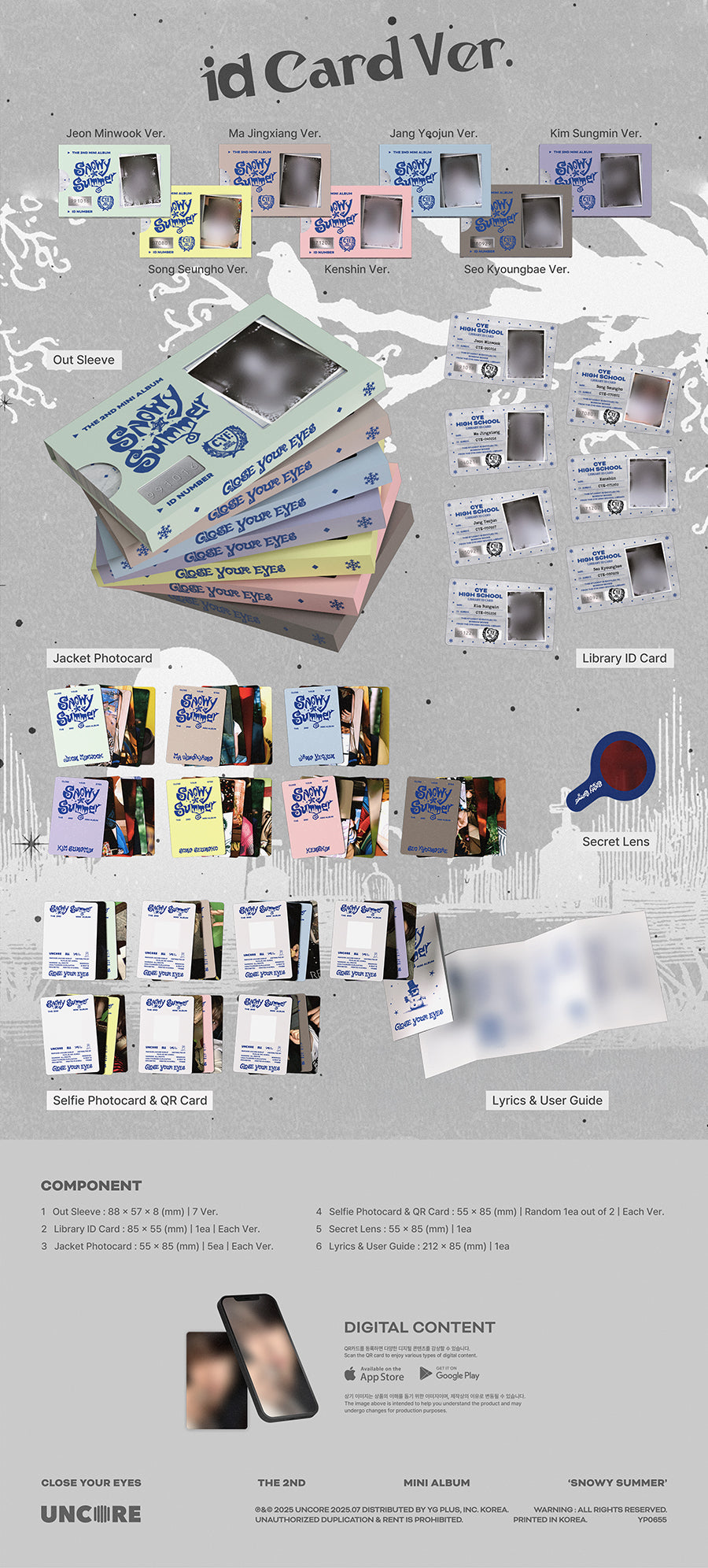 CLOSE YOUR EYES - Snowy Summer (2nd Mini Album) [ID Card Ver.]