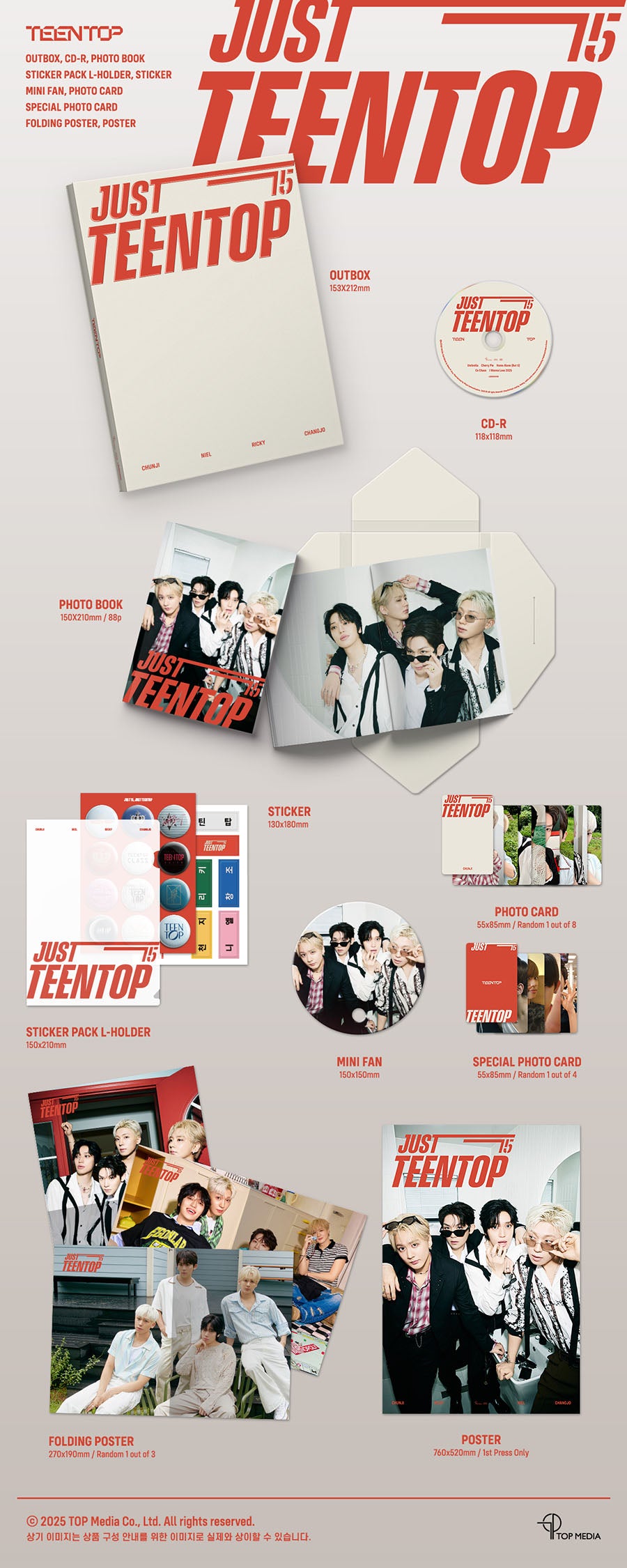*PRE-ORDER* TEEN TOP - Just 15, Just Teen Top (15th Anniversary Mini Album) [CD Ver.]