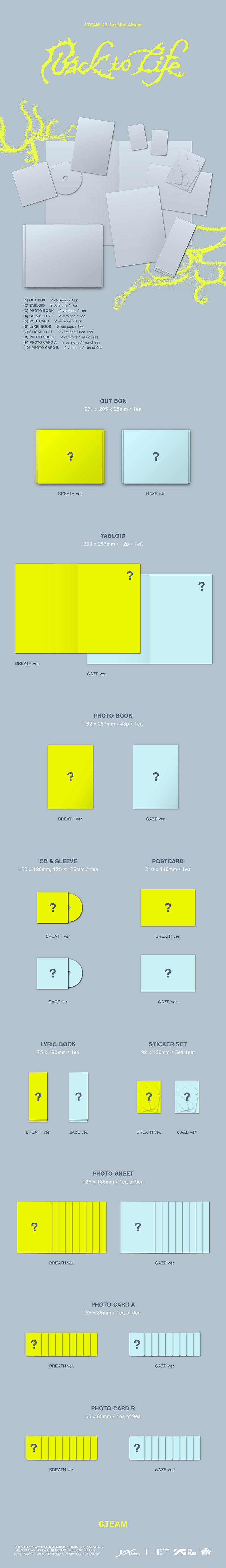 *PRE-ORDER* &TEAM - Back To Life (1st Korean Mini Album)