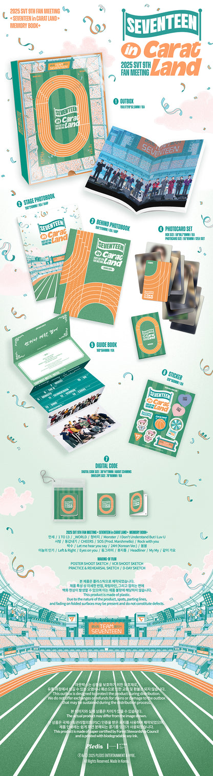 *PRE-ORDER* SEVENTEEN - 2025 SVT 9TH FAN MEETING SEVENTEEN IN CARAT LAND MEMORY BOOK+
