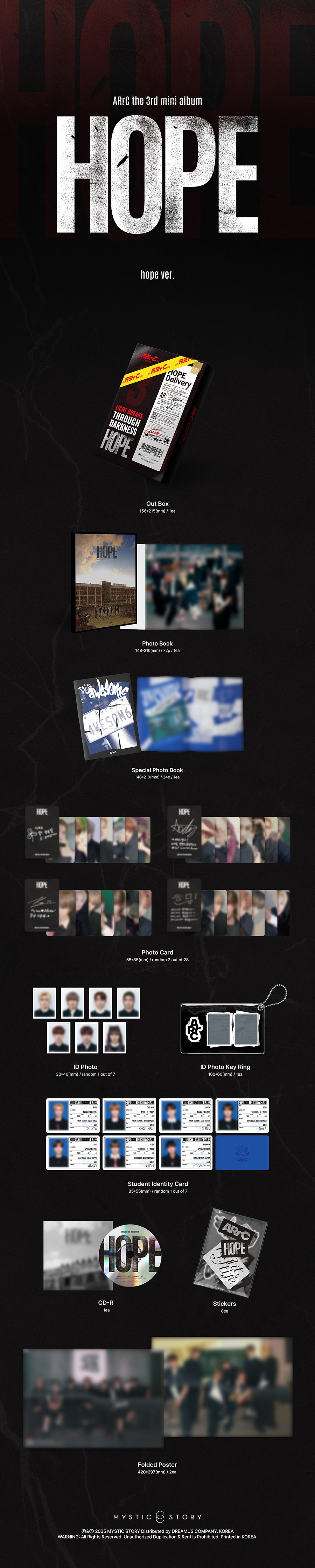 *PRE-ORDER* ARrC - HOPE (3rd Mini Album) + POB