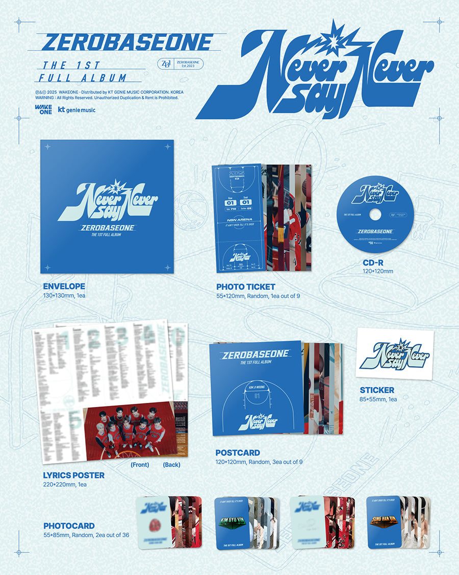 *PRE-ORDER* ZEROBASEONE - NEVER SAY NEVER (1st Studio Album) [Slam Dunk Ver.]