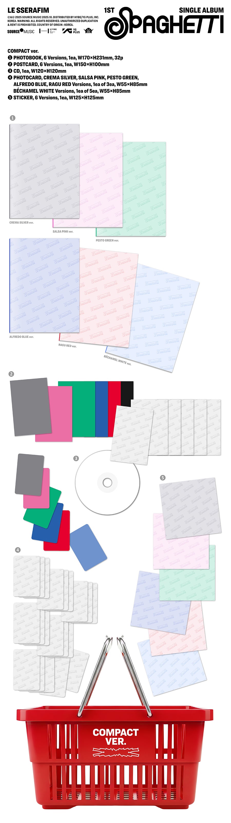 *PRE-ORDER* LE SSERAFIM - SPAGHETTI (1st Single Album) [Compact Ver.]