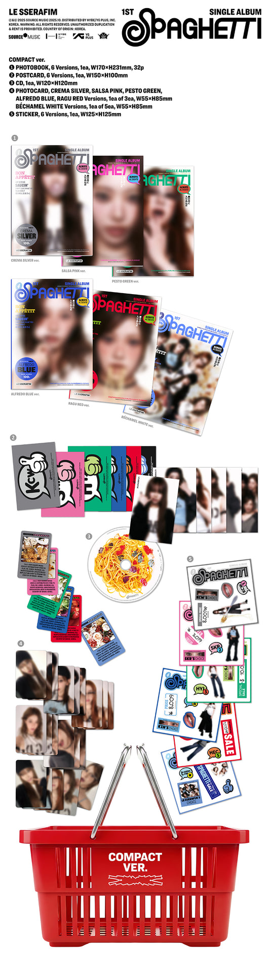 *PRE-ORDER* LE SSERAFIM - SPAGHETTI (1st Single Album) [Compact Ver.]