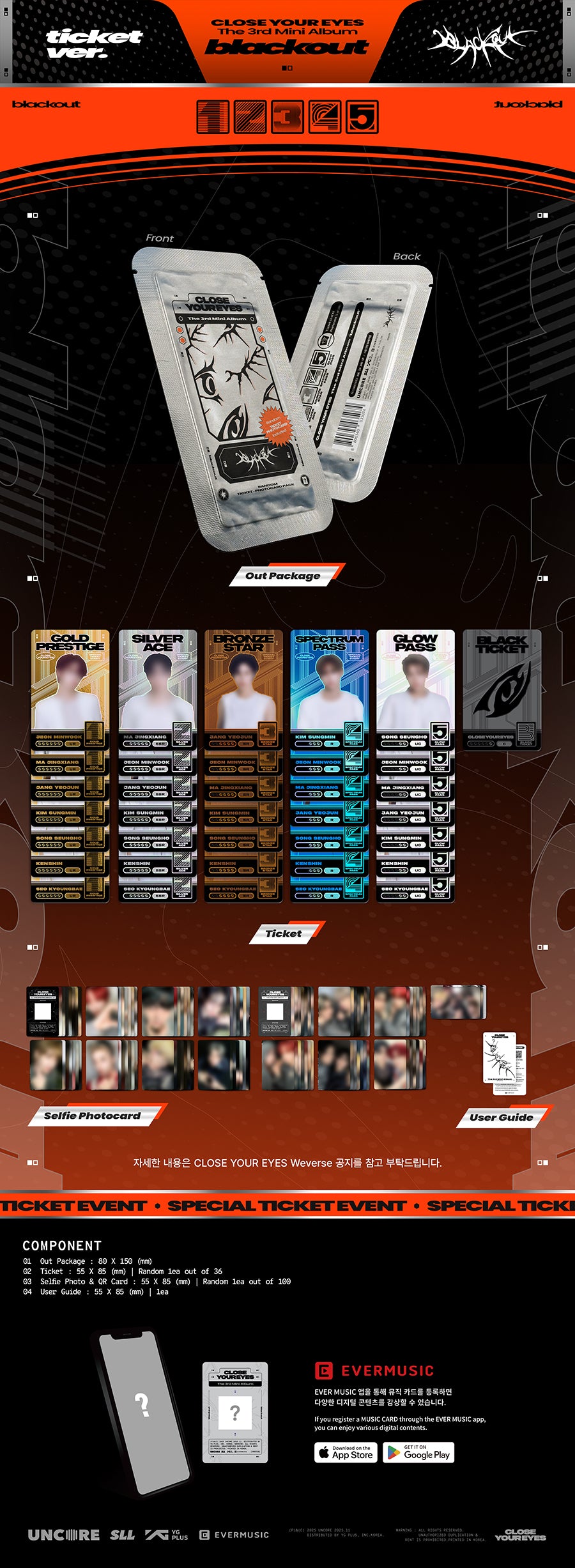 CLOSE YOUR EYES - blackout (3rd Mini Album) [Ticket Ver.]
