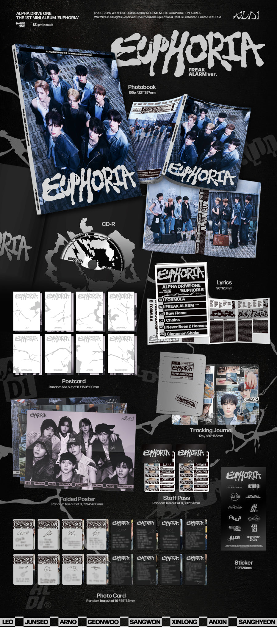 ALPHA DRIVE ONE - EUPHORIA (1st Mini Album) [Freak Alarm Ver.]