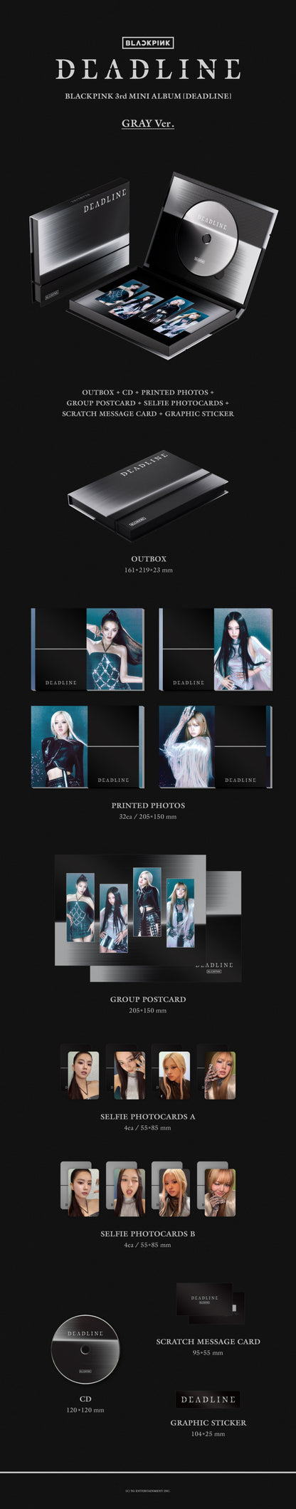 BLACKPINK - DEADLINE (3rd Mini Album) [Gray Ver.]
