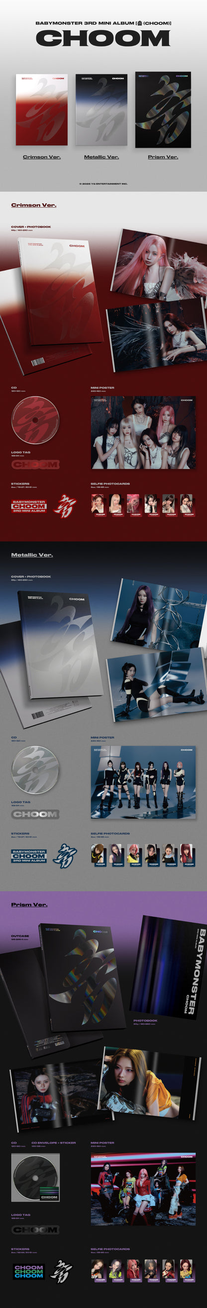 *PRE-ORDER* [GROUP VIDEO CALL EVENT] BABYMONSTER - CHOOM (3rd Mini Album) (Crimson / Metallic / Prism Ver.)