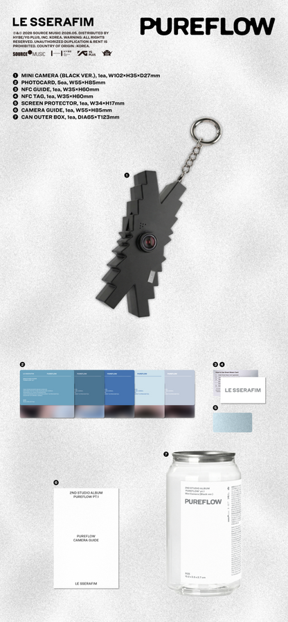 *PRE-ORDER* LE SSERAFIM - Pureflow [Black Mini Camera Ver.]