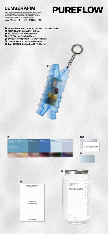 *PRE-ORDER* LE SSERAFIM - Pureflow [Blue Mini Camera Ver.]