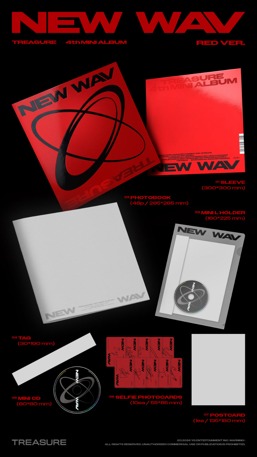 TREASURE - NEW WAV (4th Mini Album) [RED Ver.]