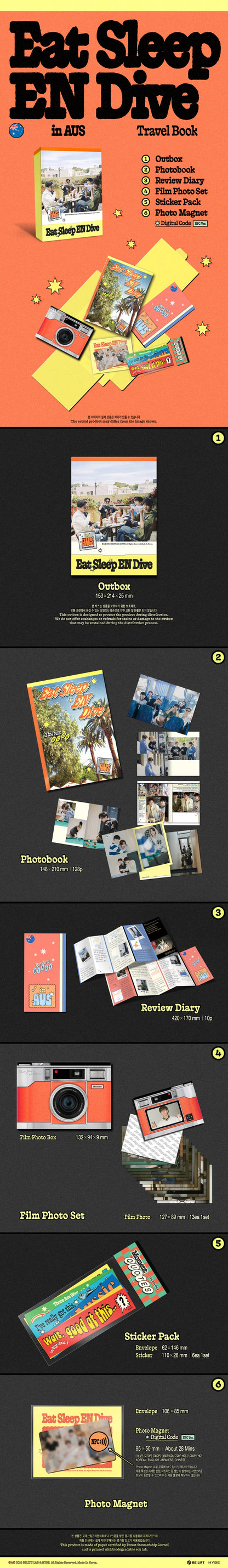 *PRE-ORDER* ENHYPEN - Eat Sleep EN Dive in AUS (먹고 자고 빠지고 IN 호주) Travel Book