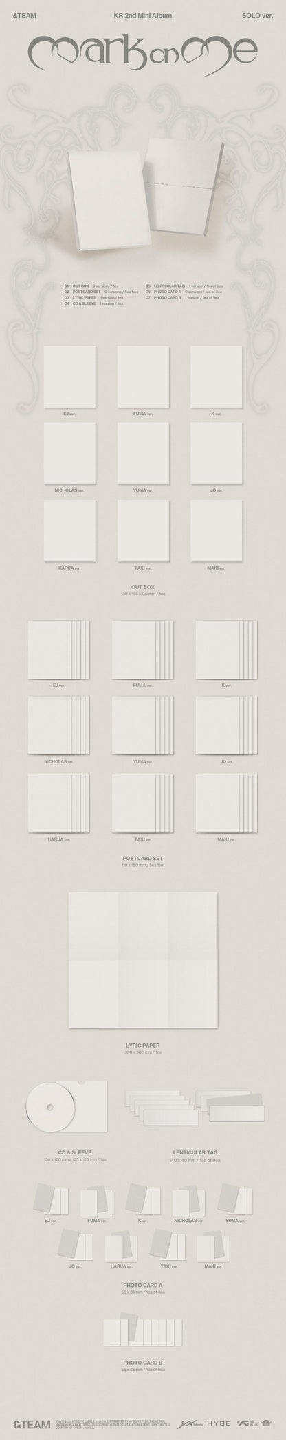*PRE-ORDER* &TEAM - Mark on Me (2nd Korean Mini Album) [Solo Member Ver.]