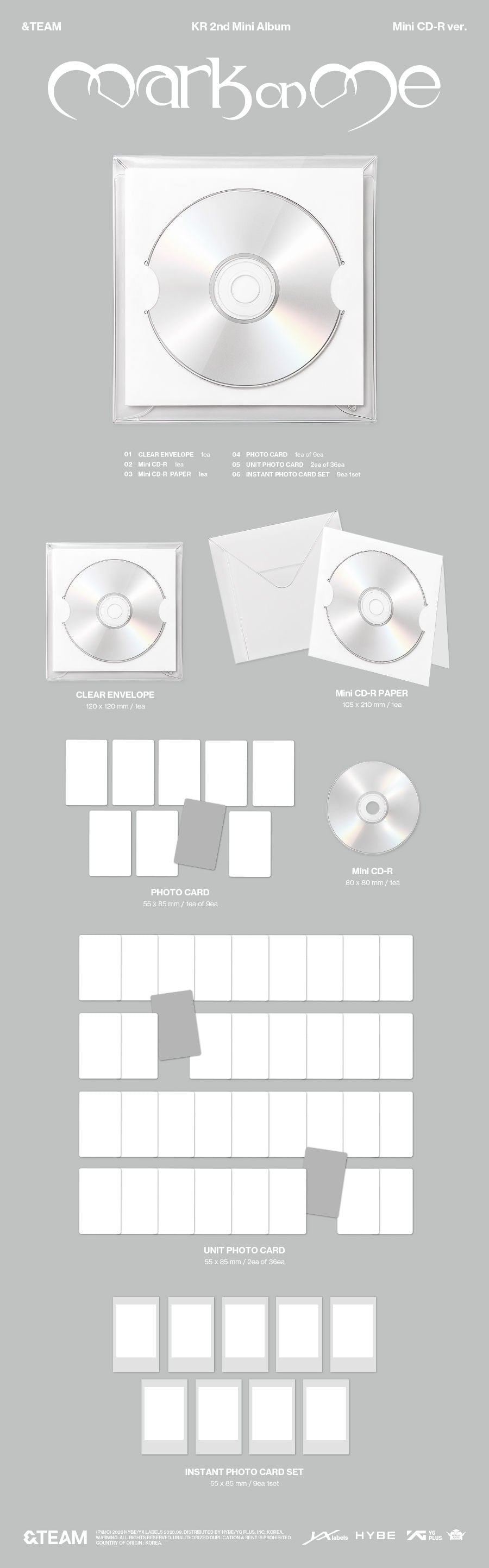 *PRE-ORDER* &TEAM - Mark on Me (2nd Korean Mini Album) [Mini CD-R Ver.]