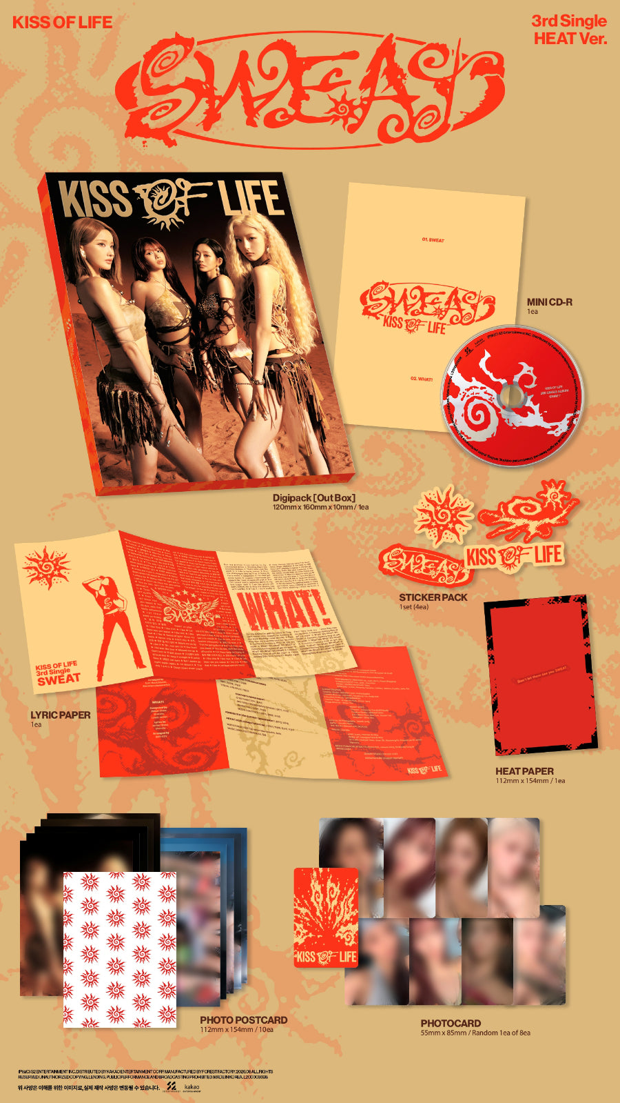 *PRE-ORDER* KISS OF LIFE - SWEAT (3rd Single Album) [Heat Ver.]
