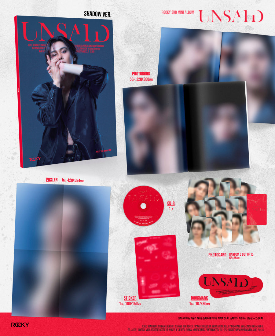 *PRE-ORDER* ASTRO ROCKY - UNSAID (3rd Mini Album) [Shadow Ver.]