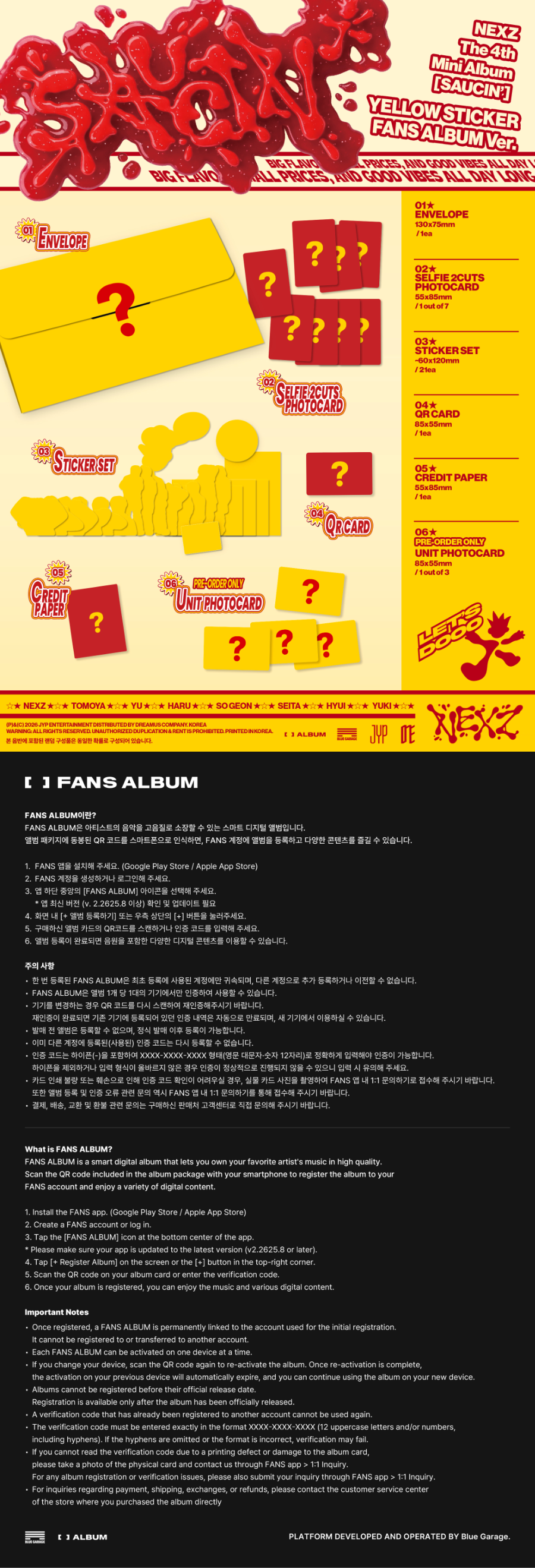 *PRE-ORDER* NEXZ - SAUCIN' (4th Mini Album) [Sticker FANS Album Ver.]