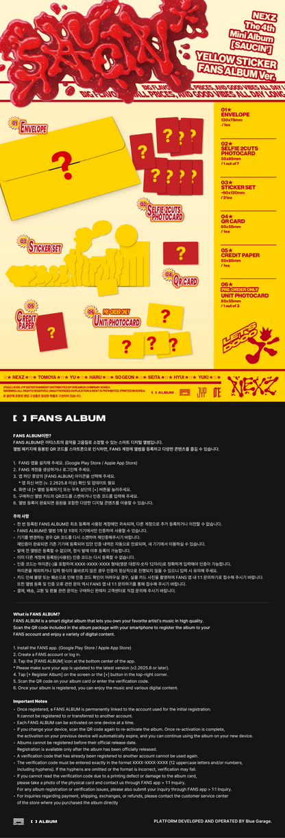 *PRE-ORDER* NEXZ - SAUCIN' (4th Mini Album) [Sticker FANS Album Ver.]