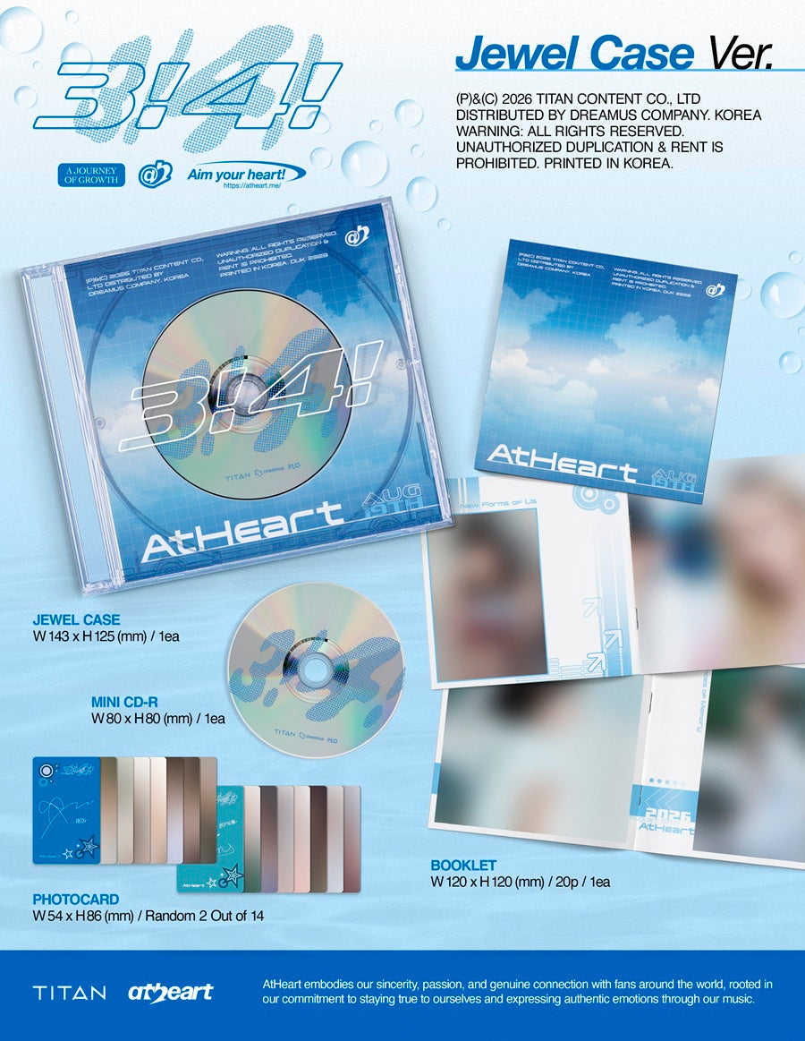 *PRE-ORDER* ATHEART - 3!4! (2nd Single Album) [Jewel Ver.] + POB