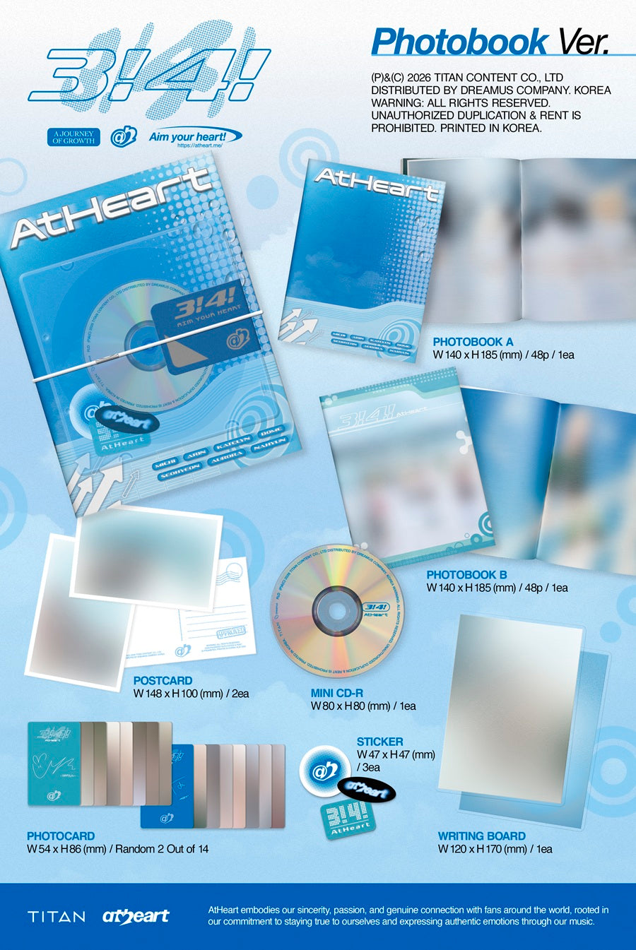 *PRE-ORDER* ATHEART - 3!4! (2nd Single Album) [Photobook Ver.] + POB