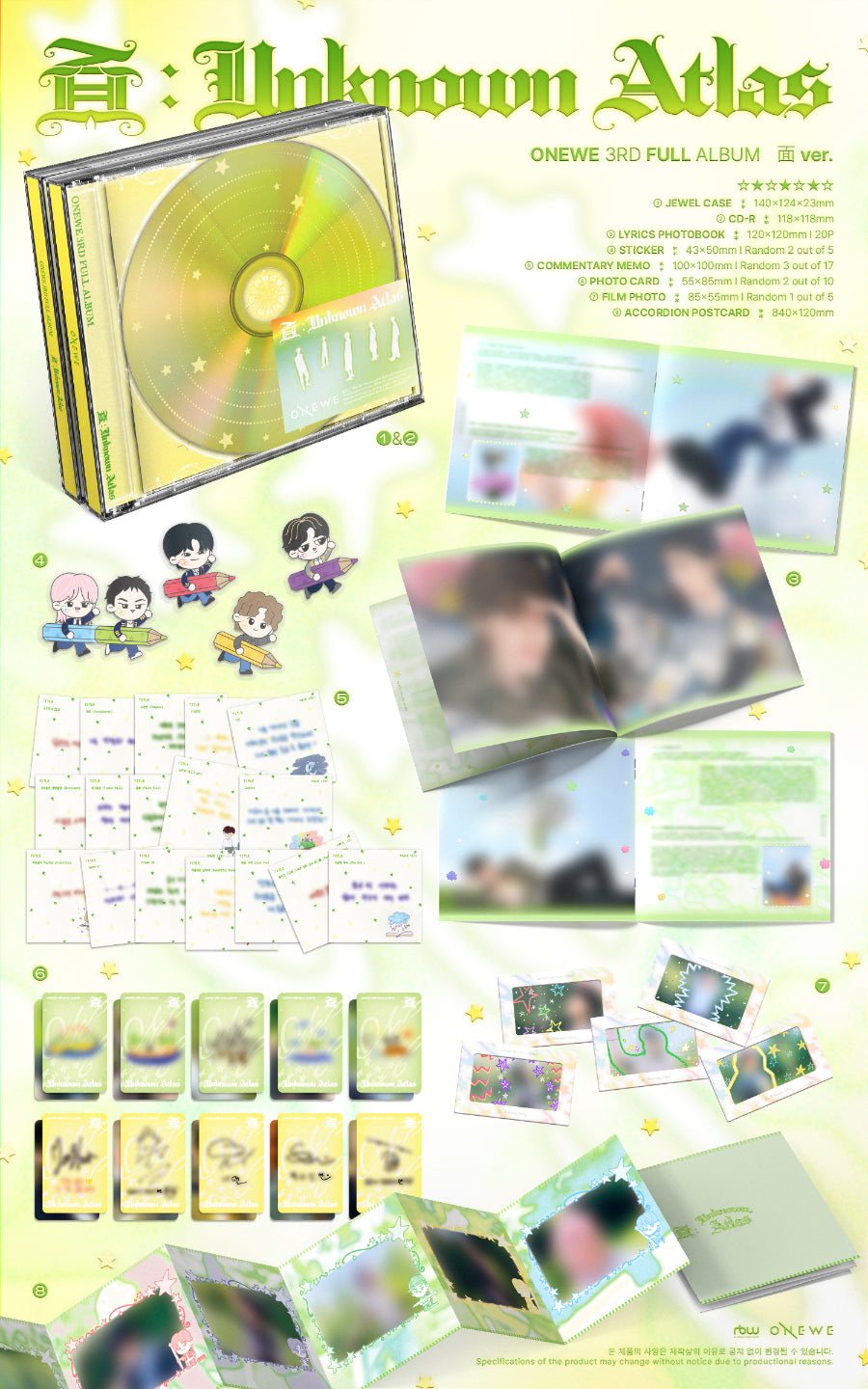 *PRE-ORDER* ONEWE - 面 : Unknown Atlas (3rd Studio Album) [面 Ver.]