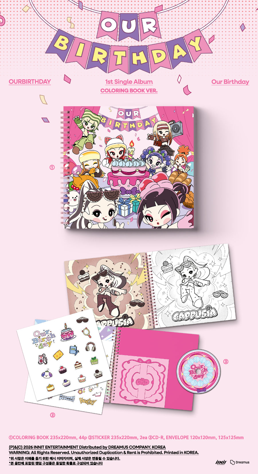 OURBIRTHDAY - Our Birthday (1st Single Album) [Coloring Book Ver.]