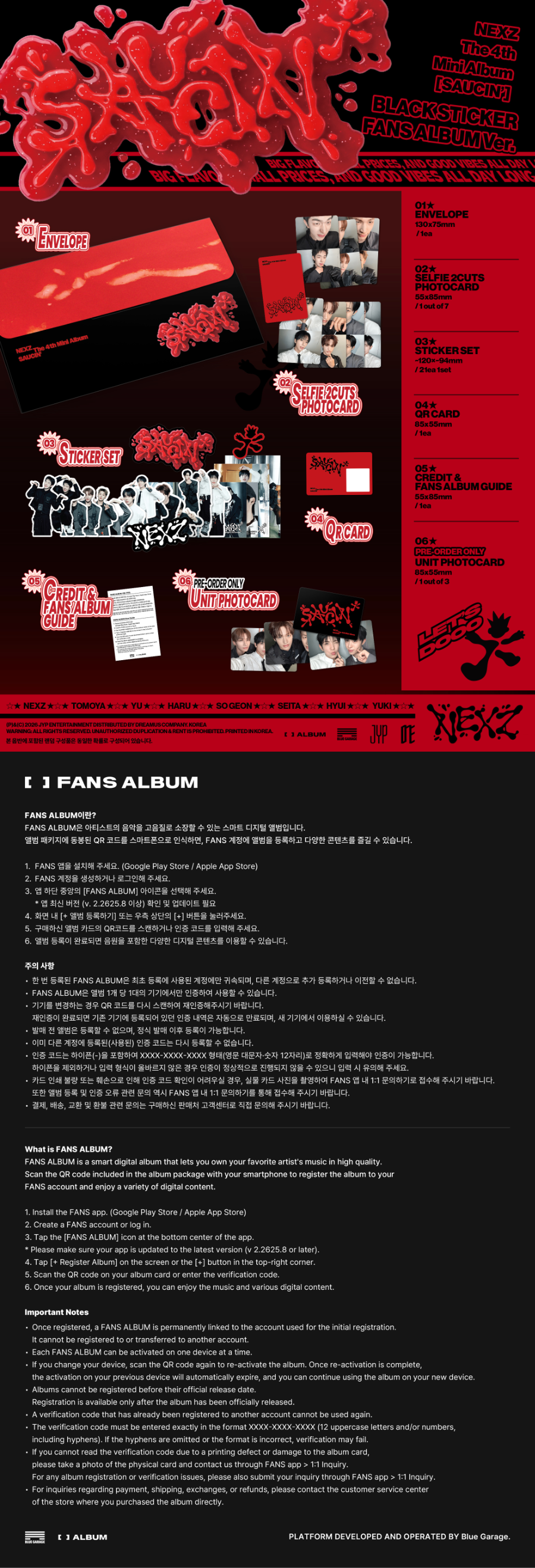 NEXZ - SAUCIN' (4th Mini Album) [Sticker FANS Album Ver.]