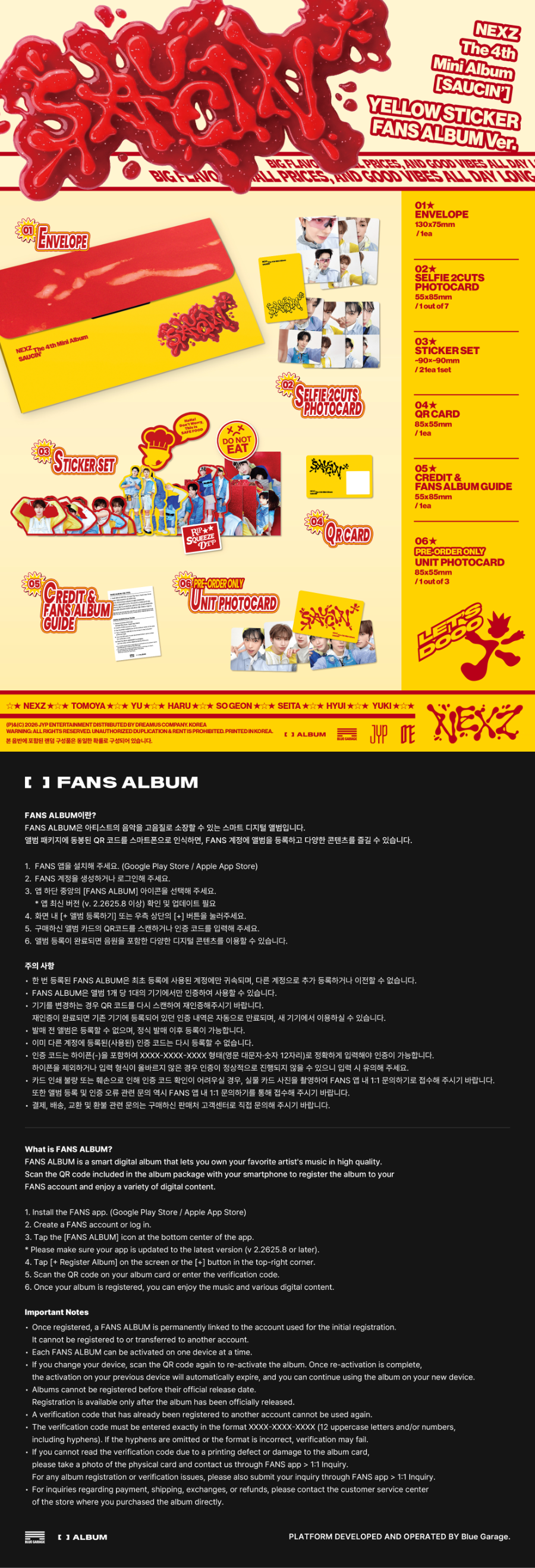 NEXZ - SAUCIN' (4th Mini Album) [Sticker FANS Album Ver.]