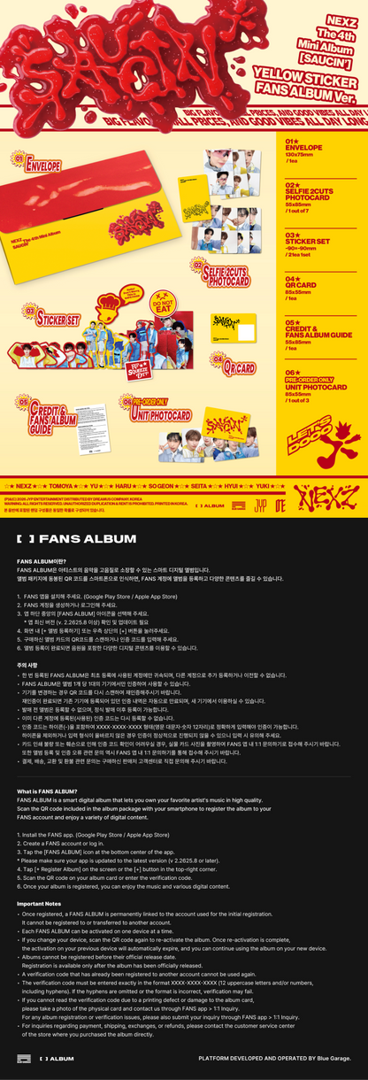 NEXZ - SAUCIN' (4th Mini Album) [Sticker FANS Album Ver.]