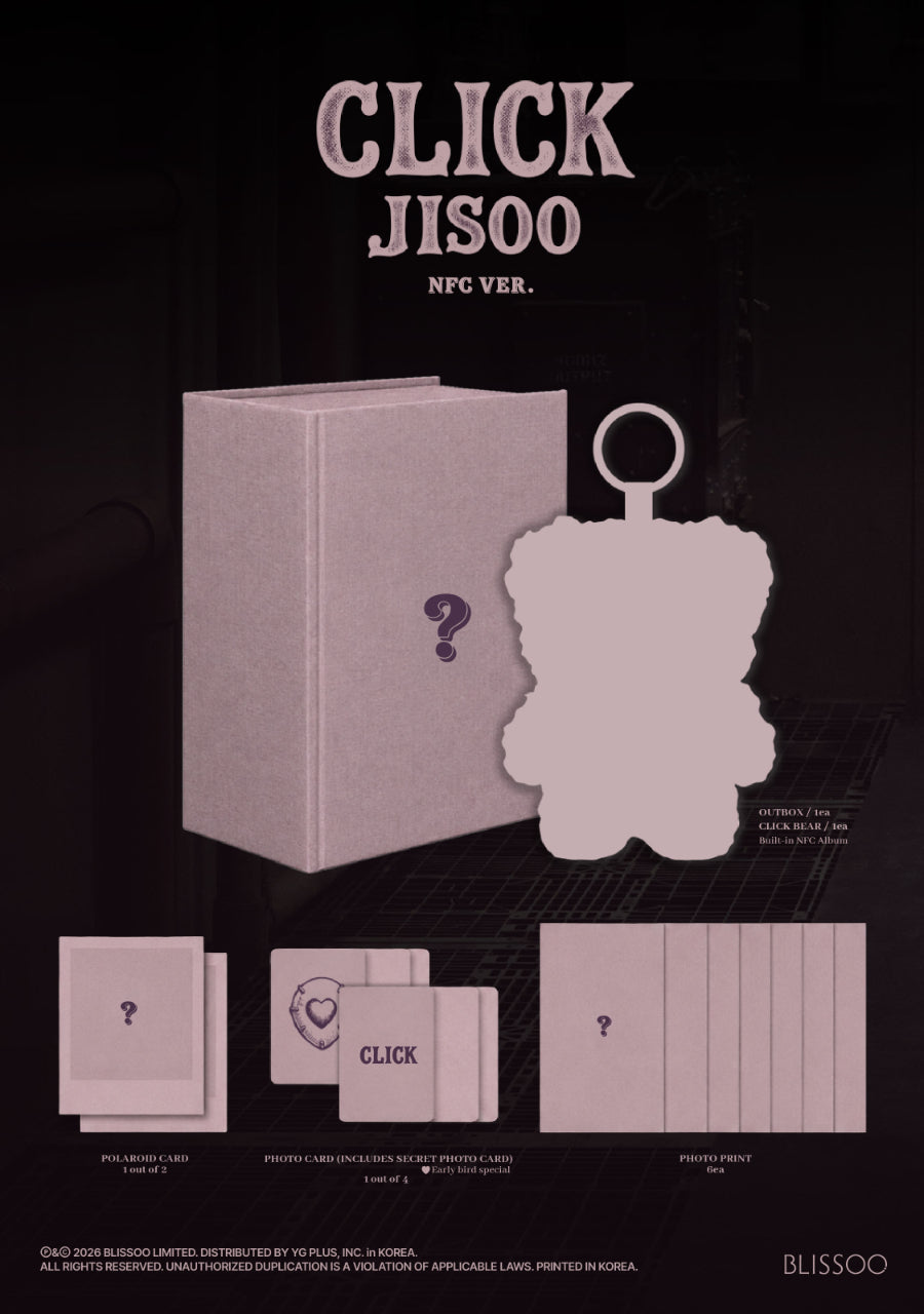 *PRE-ORDER* BLACKPINK JISOO - CLICK (2nd Single Album) [CLICK BABY BEAR NFC Ver.]