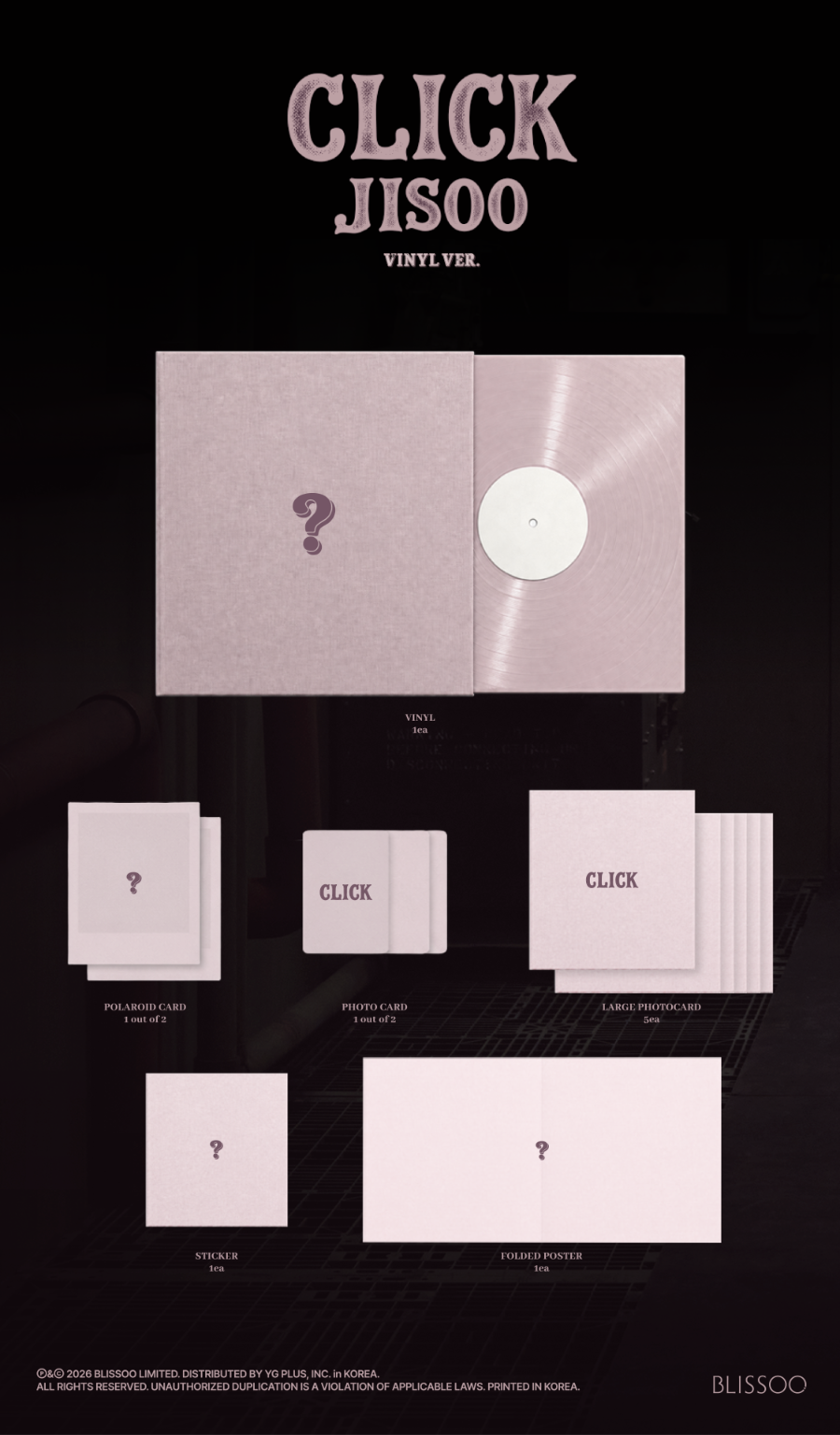 *PRE-ORDER* BLACKPINK JISOO - CLICK (2nd Single Album) [LP/Vinyl Ver.]