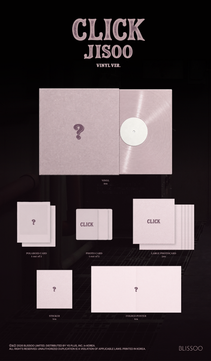 *PRE-ORDER* BLACKPINK JISOO - CLICK (2nd Single Album) [LP/Vinyl Ver.]