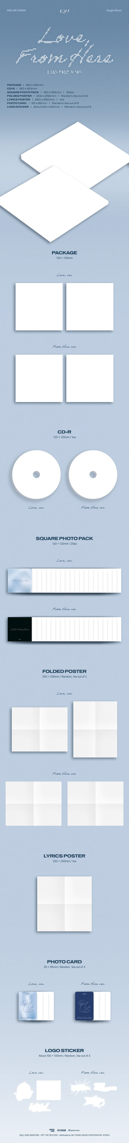 *PRE-ORDER* KIM JAEHWAN - Love, From Here (Single Album)