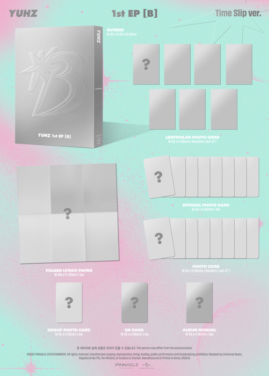 *PRE-ORDER* YUHZ - B (1st Mini Album) [Time Slip Ver.]