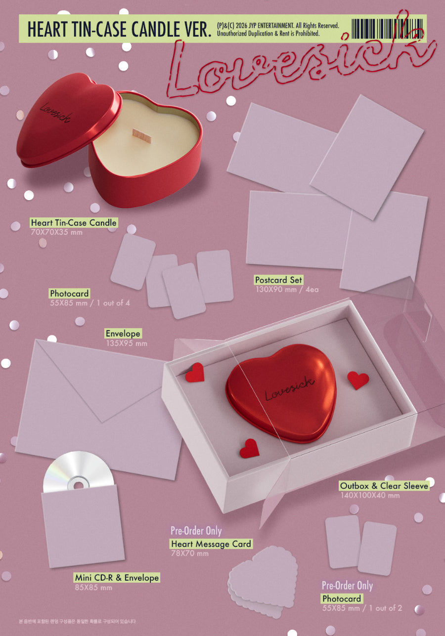 *PRE-ORDER* ITZY CHAERYEONG - Lovesick (1st Mini Album) [Heart Tin-Case Candle Ver.] + POB