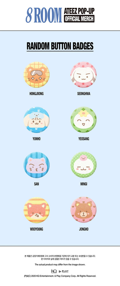 *PRE-ORDER* ATEEZ - [8ROOM 7th Anniversary Pop-Up MD] Random Button Badges