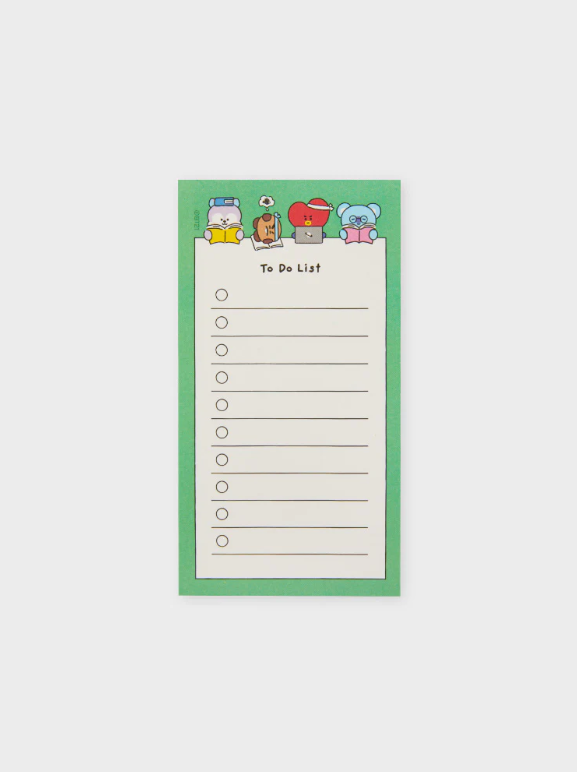 LINE FRIENDS OFFICIAL BT21 2024 SEASON'S GREETINGS TO-DO LIST NOTEPAD