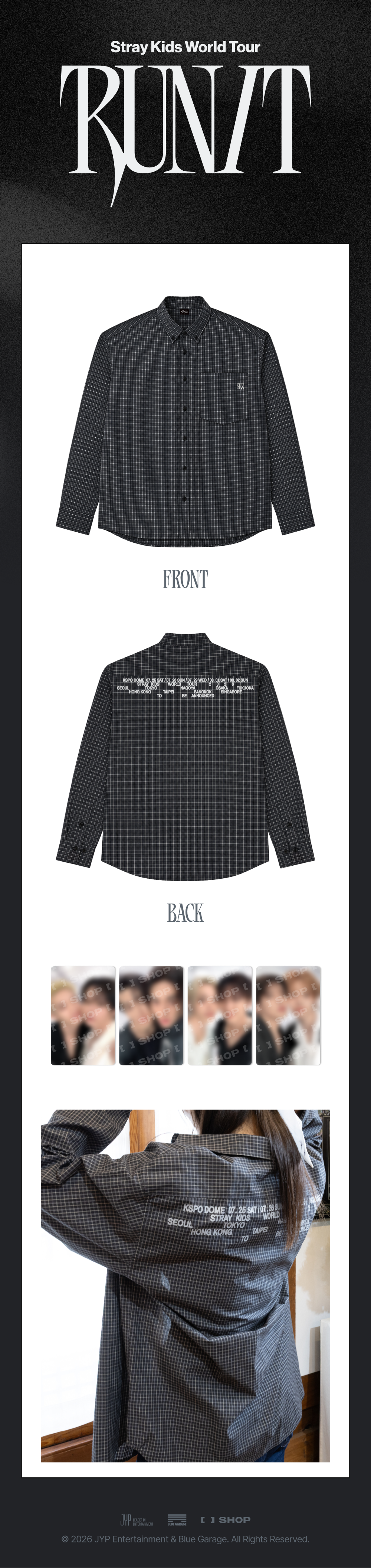*PRE-ORDER* STRAY KIDS - [Run It MD] Check Shirt